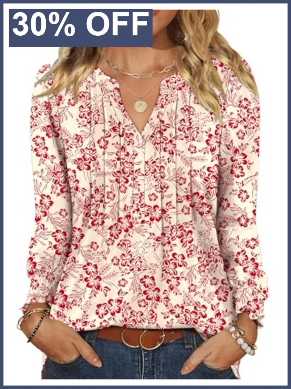 Womens Pleated Ruffle Long Sleeve Tunic Top V Neck Work Blouse